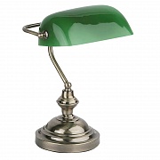 Лампа настольная Banker old gold+green (68334FAR)