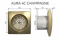Вытяжной осевой вентилятор Aura 4C champagne (133884)