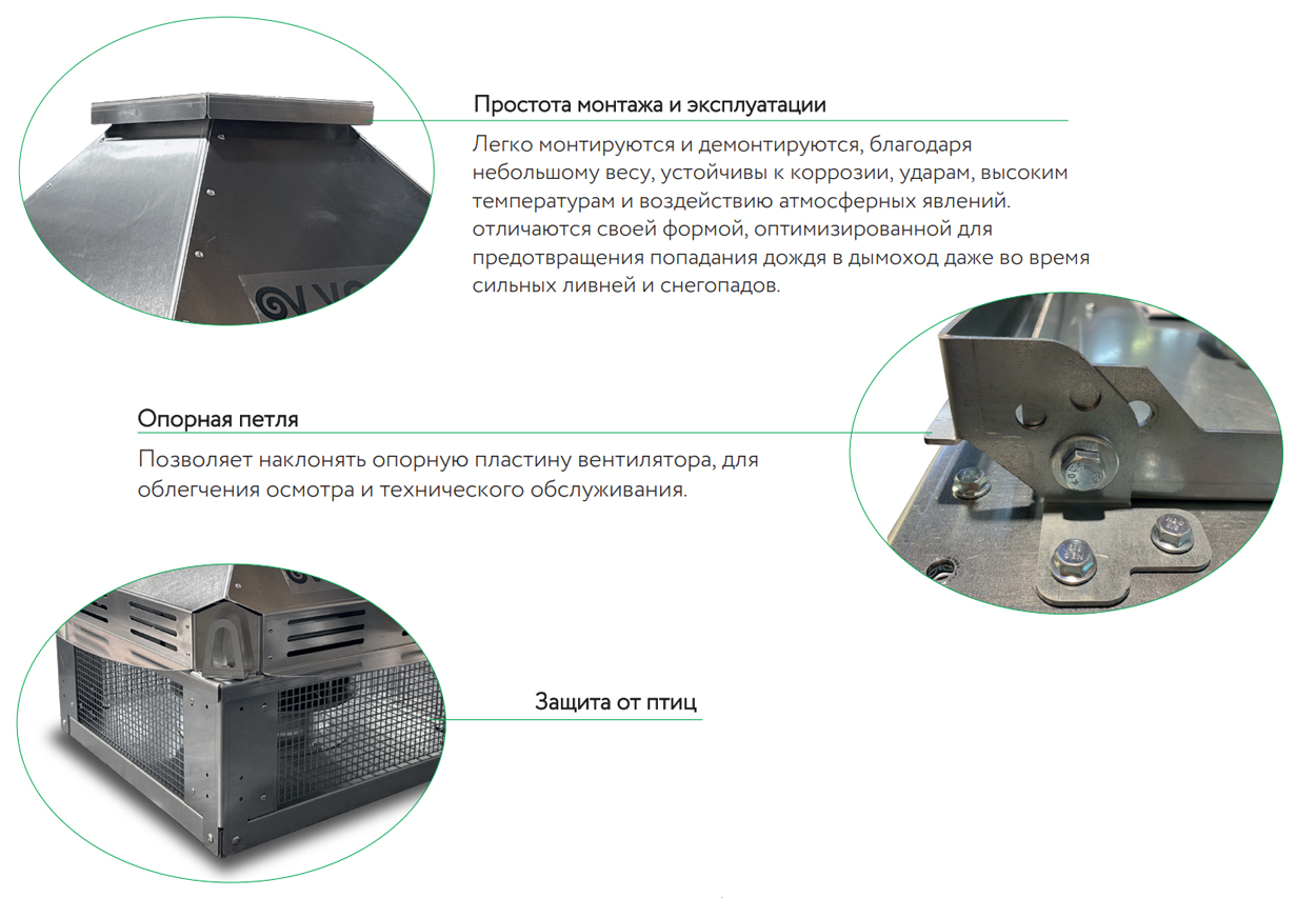 Конструктивные особенности Vortice Heatmaster F400 Конструктивные особенности Vortice Heatmaster F400