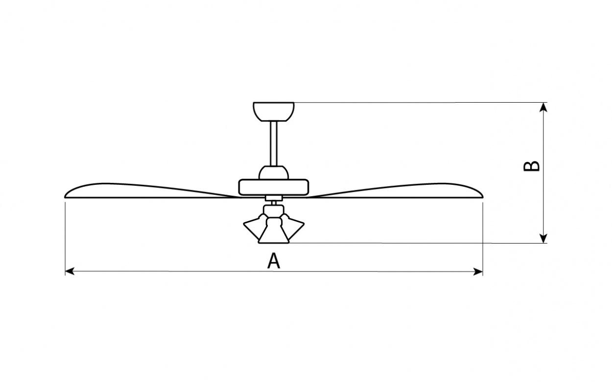 Размер люстры вентилятора