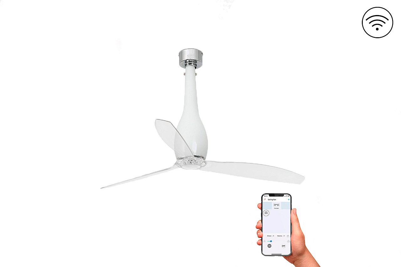 Потолочный вентилятор Eterfan White Shiny Transparent DC Smart (32000WPFAR)