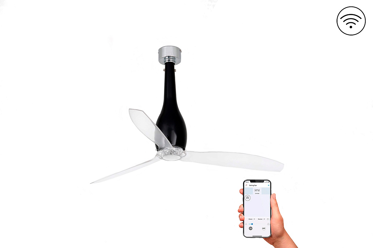 Потолочный вентилятор Eterfan Black Shiny Transparent DC Smart (32002WPFAR)