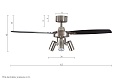 Люстра вентилятор с пультом DREAMFAN Jet Silver RC 105 61105-3DFN