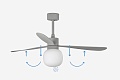 Люстра вентилятор Amelia L Ball Led Gray DC 33762-27FAR