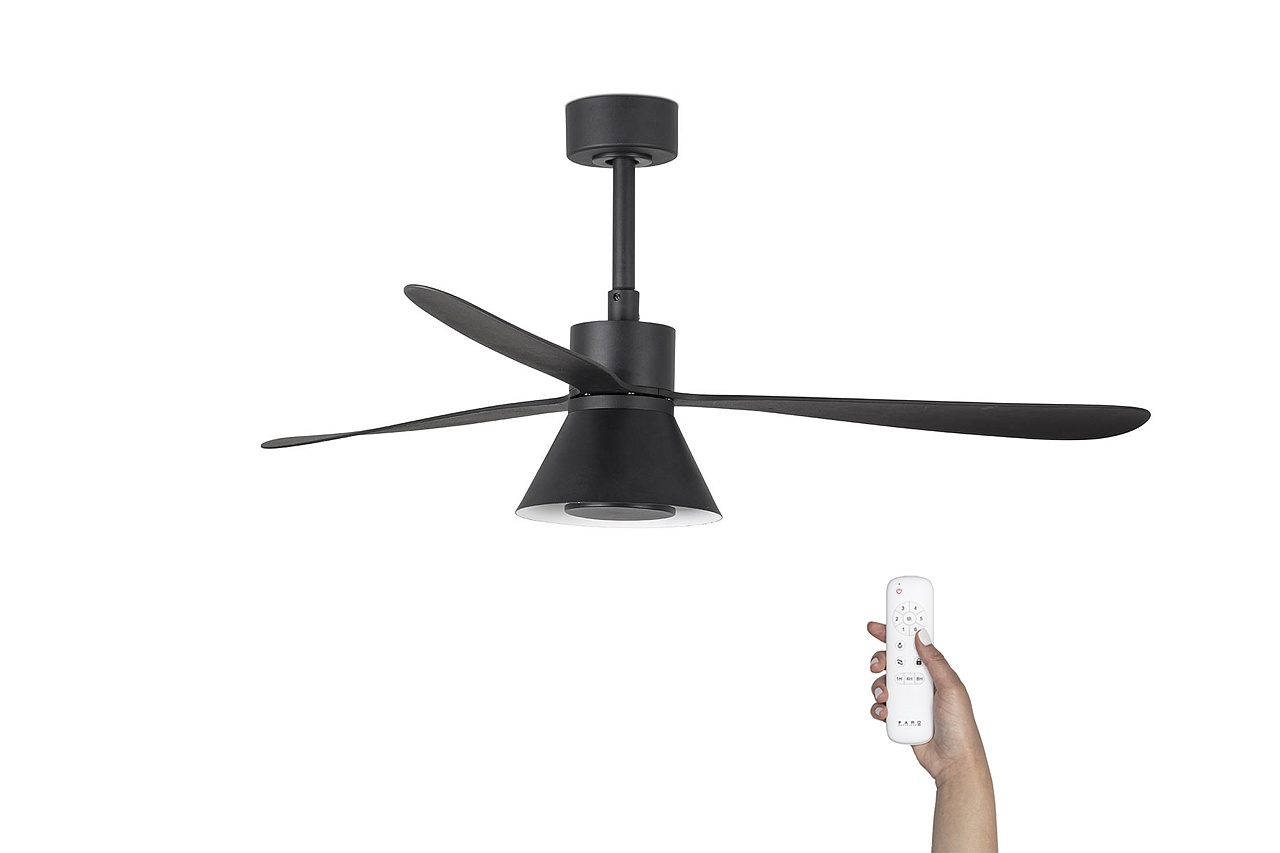 Люстра вентилятор Amelia L Cone Led Black DC (33761-23FAR)