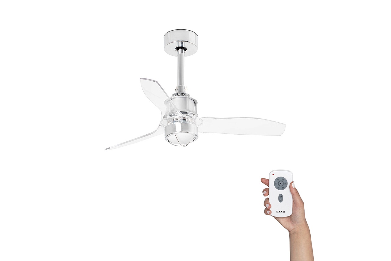 Люстра-вентилятор Mini Just Fan Led Chrome Trans DC (33426-9FAR)