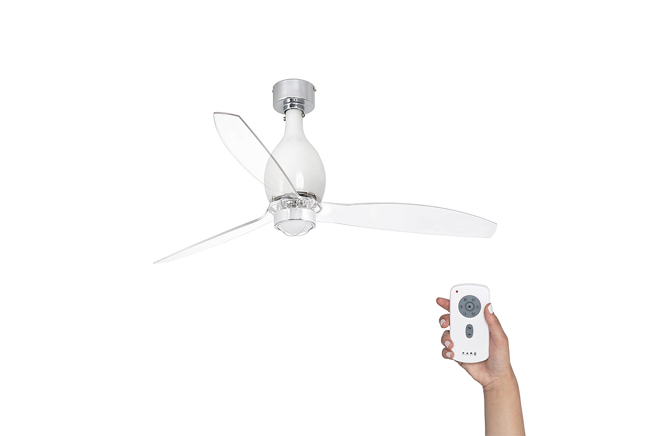 Люстра-вентилятор Mini Eterfan Led White Shiny Trans DC (32020-9FAR)