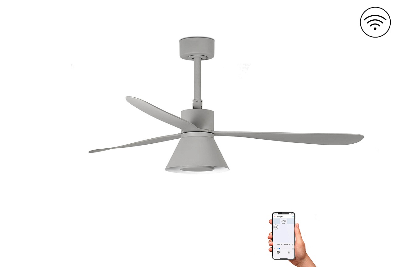 Люстра вентилятор Amelia L Cone Led Gray DC Smart (33762WP-24FAR)