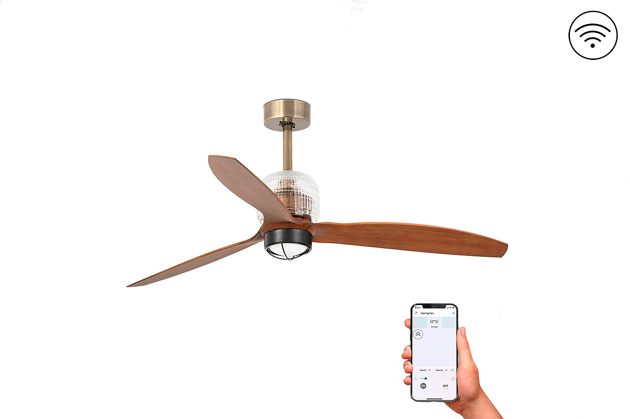 Люстра-вентилятор Deco Fan Led Old Gold Wood DC Smart (33398DWP-10FAR)