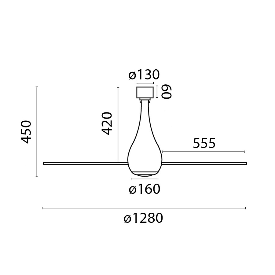 Люстра-вентилятор Mini Eterfan Led Black Matt Trans DC Smart (32027WP-10FAR)
