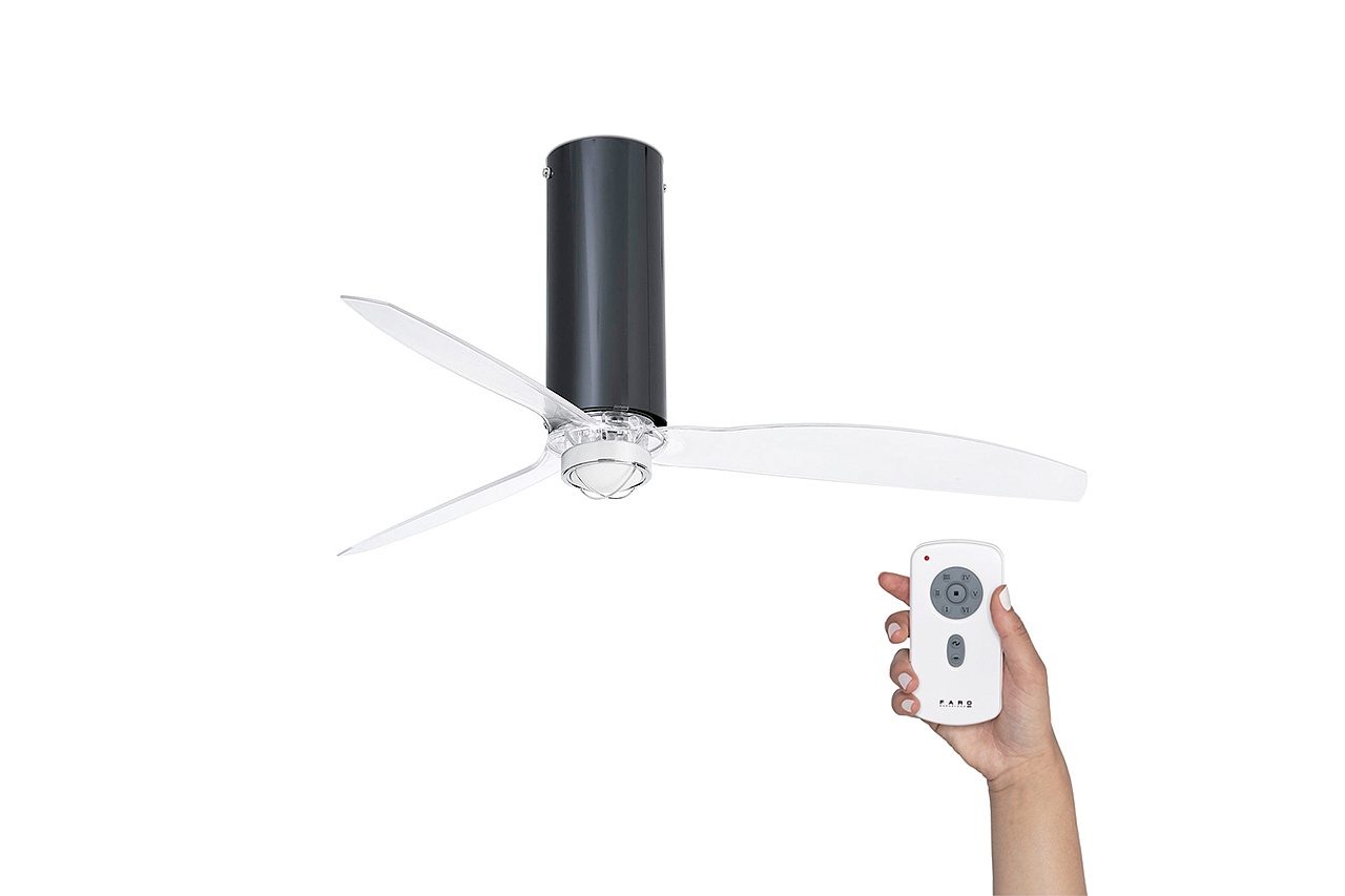 Люстра-вентилятор Tube Fan Led Black Shiny Trans DC 32035-10FAR