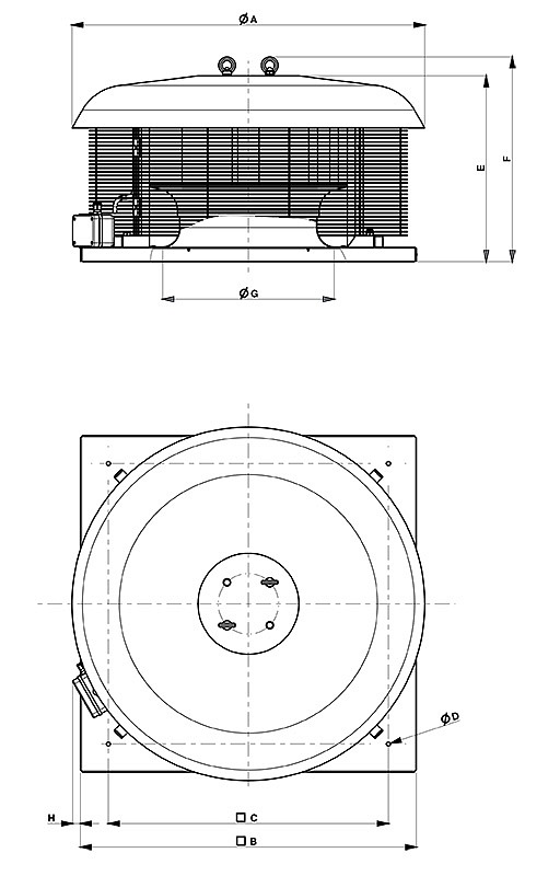 Крышный вентилятор RF EU M 15 4P (15121VRT)