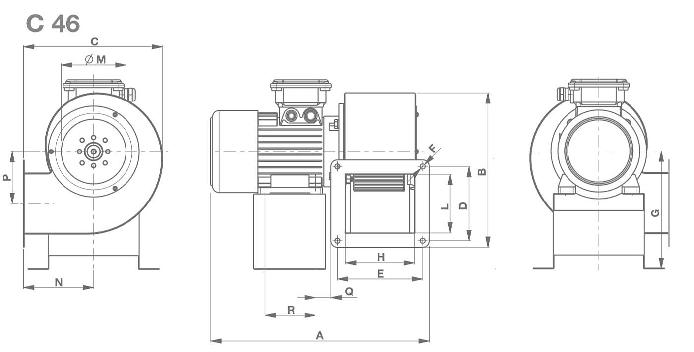 Центробежный промышленный вентилятор C 46/4 T E (30337VRT)