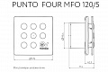 Вытяжной бытовой бесшумный вентилятор Punto Four MFO 120/5 T (11148VRT)