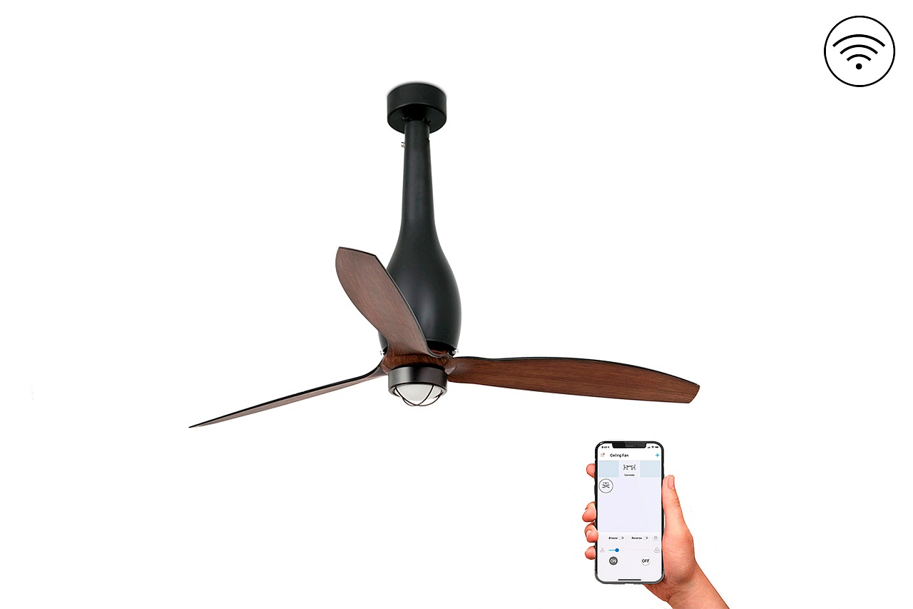 Люстра-вентилятор Eterfan Led Black Matt Wood DC Smart (32004WP-10FAR)