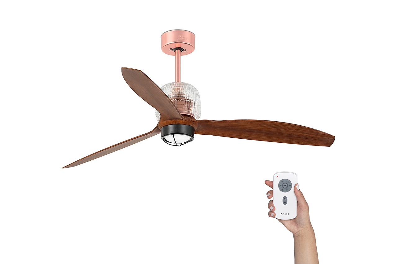 Люстра-вентилятор Deco Fan Led Copper Wood DC (33399D-10FAR)