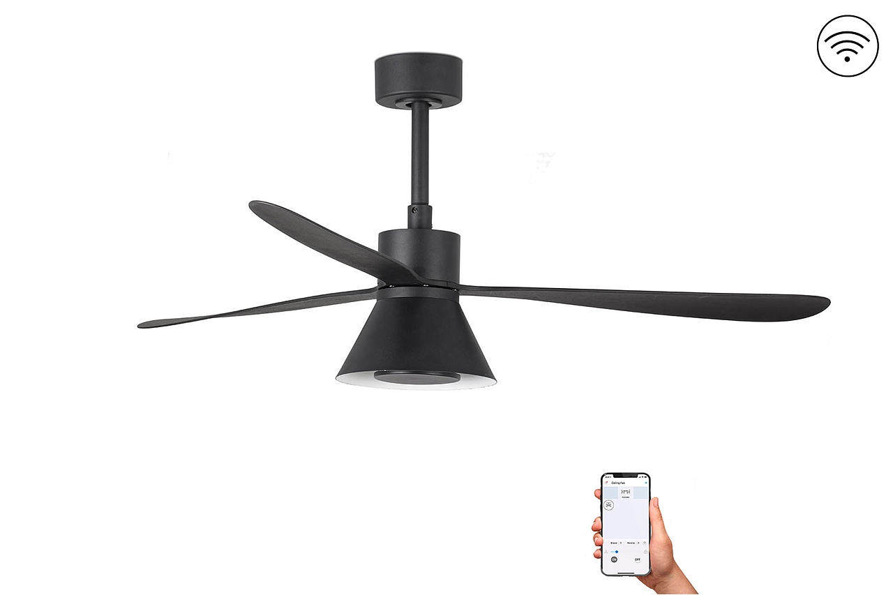 Люстра вентилятор Amelia L Cone Led Black DC Smart 33761WP-23FAR