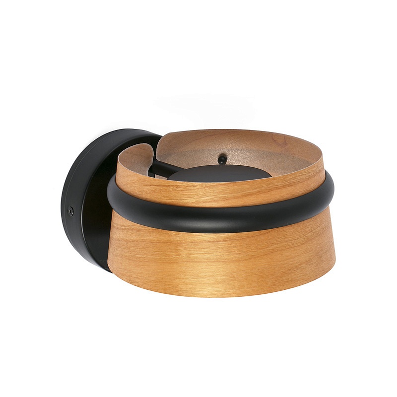 Светильник настенный Loop black+wood (29565FAR)