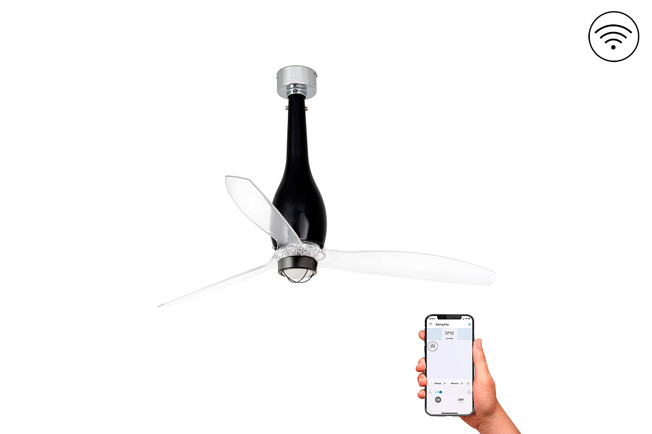 Люстра-вентилятор Eterfan Led Black Shiny Trans DC Smart (32002WP-10FAR)