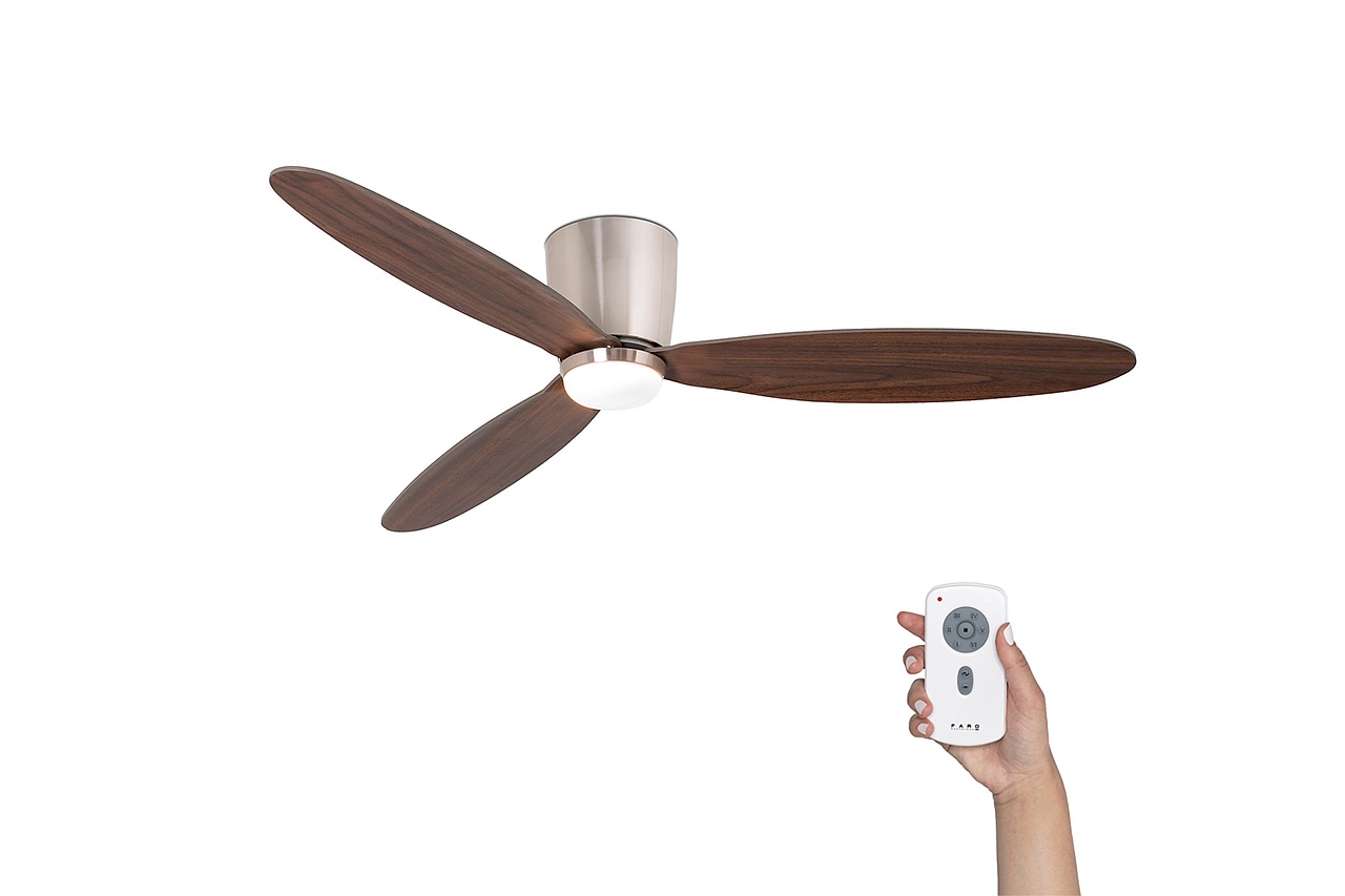 Люстра-вентилятор Nias Led Nickel Wood DC (33472N-6FAR)