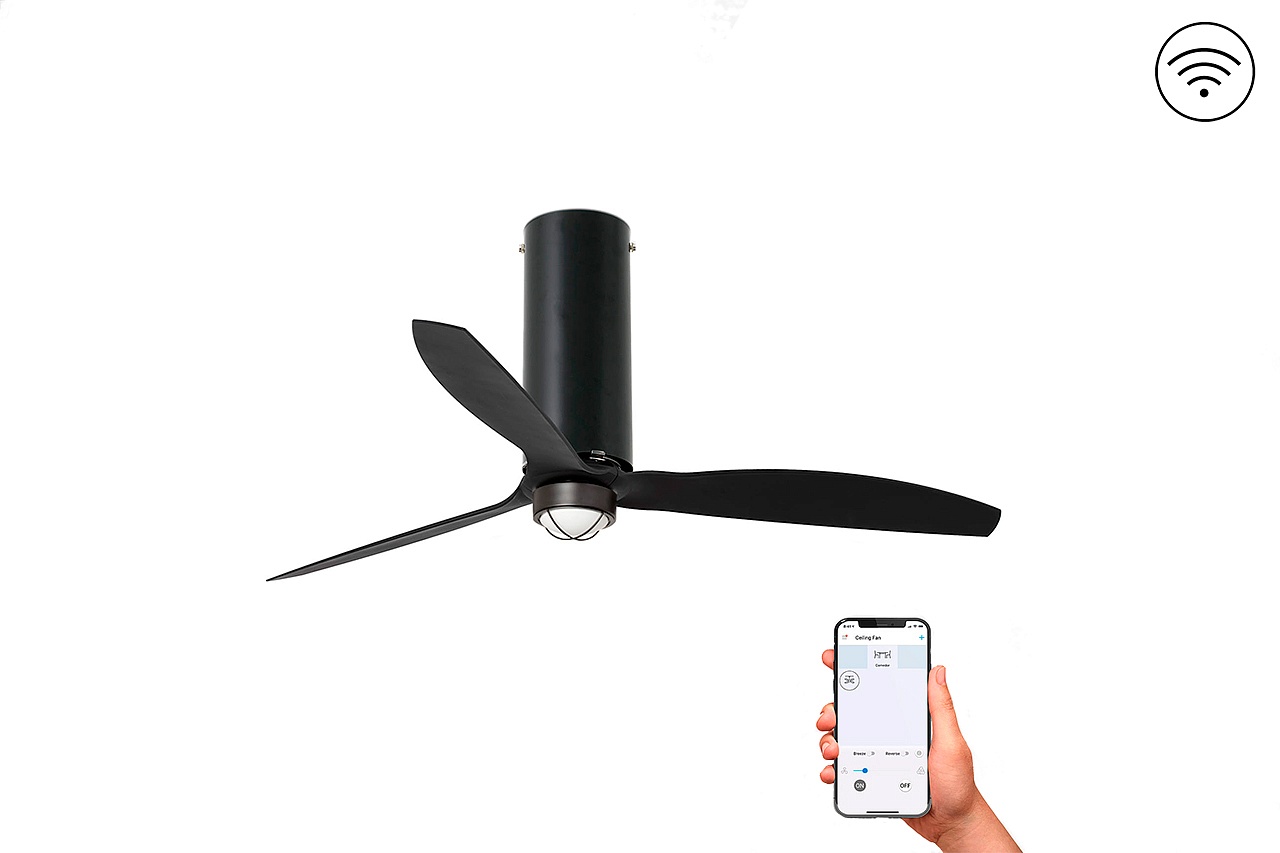 Люстра-вентилятор Tube Fan Led Black Matt Trans DC Smart (32060WP-10FAR)