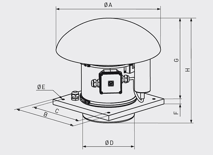 Крышный вентилятор TH-1200/315 EX (5211997000)
