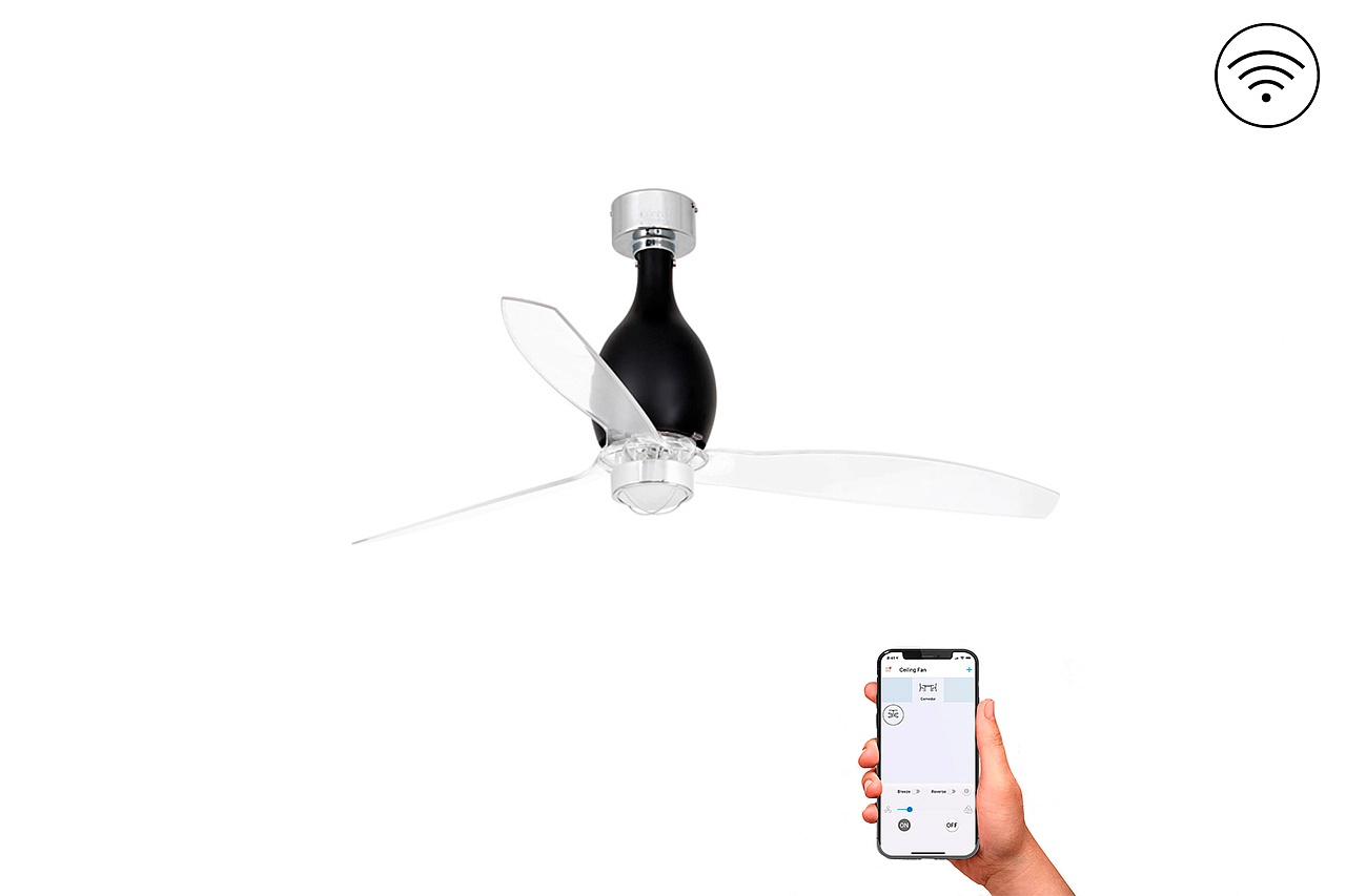 Люстра-вентилятор Mini Eterfan Led Black Matt Trans DC Smart (32027WP-10FAR)