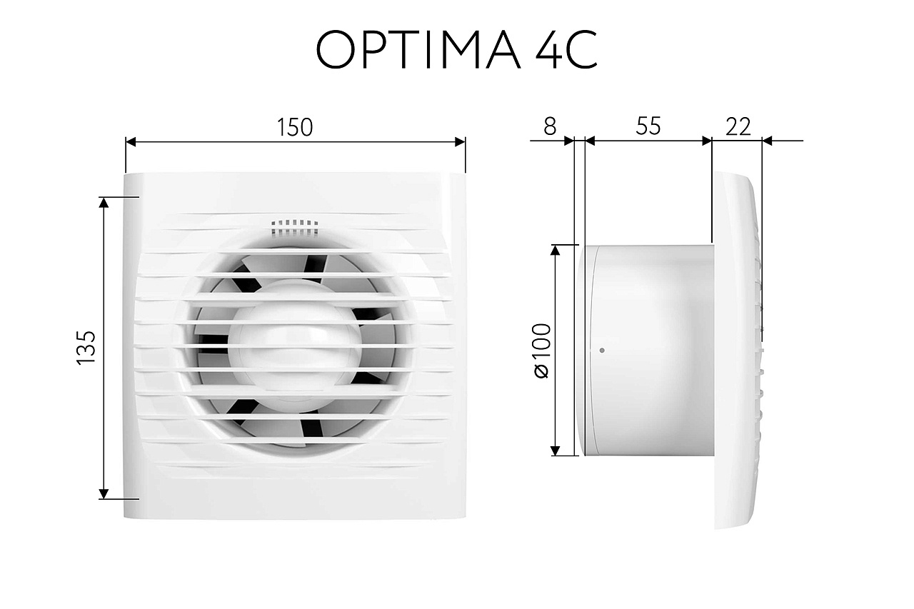 Вытяжной осевой вентилятор Optima 4C (134092)
