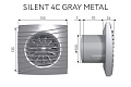 Вытяжной осевой вентилятор Silent 4C gray metal (133905)