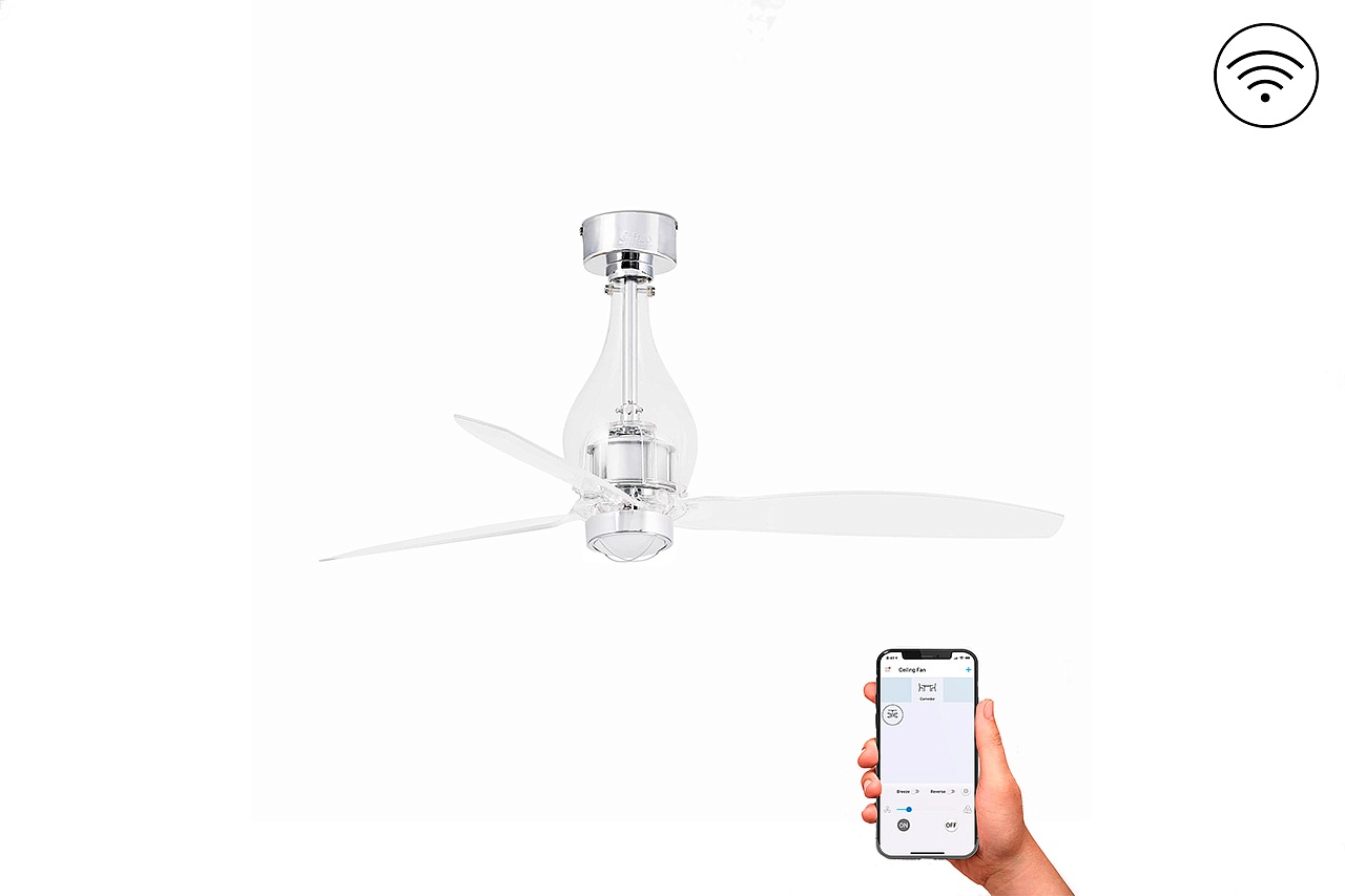 Люстра-вентилятор Mini Eterfan Led Transporent DC Smart (33382WP-9FAR)