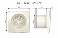 Вытяжной осевой вентилятор Aura 4C Ivory (133883)