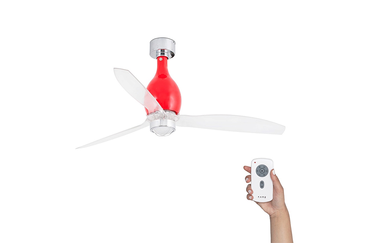 Люстра-вентилятор Mini Eterfan Led Red Shiny Trans DC (32029-9FAR)