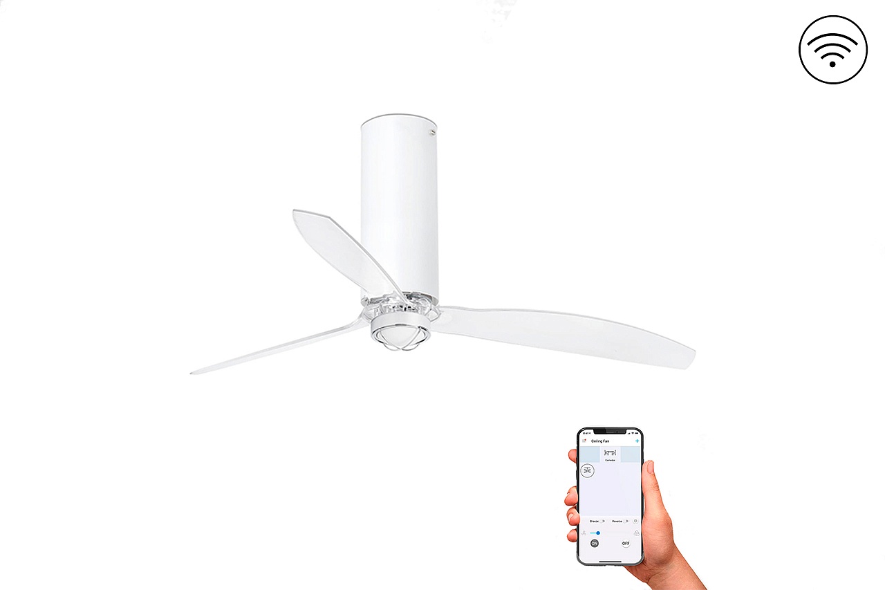 Люстра-вентилятор Tube Fan Led White Matt Trans DC Smart (32034WP-9FAR)