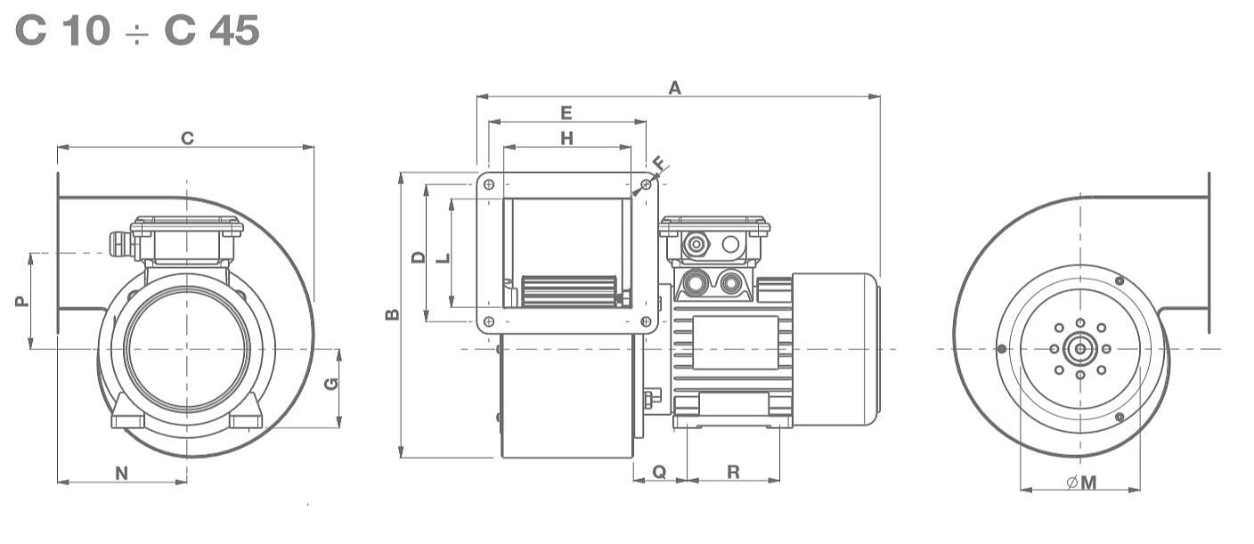 Центробежный промышленный вентилятор C 10/2 T (30351VRT)