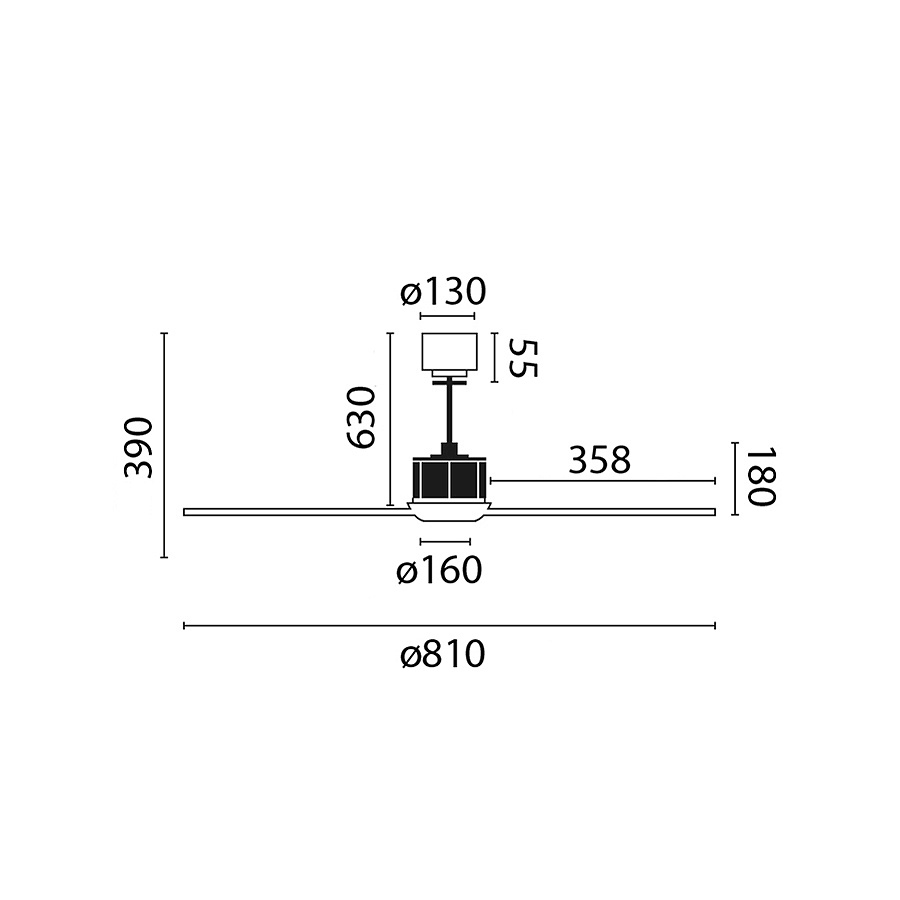 Потолочный вентилятор Mini Just Fan Chrome Trans DC (33426FAR)