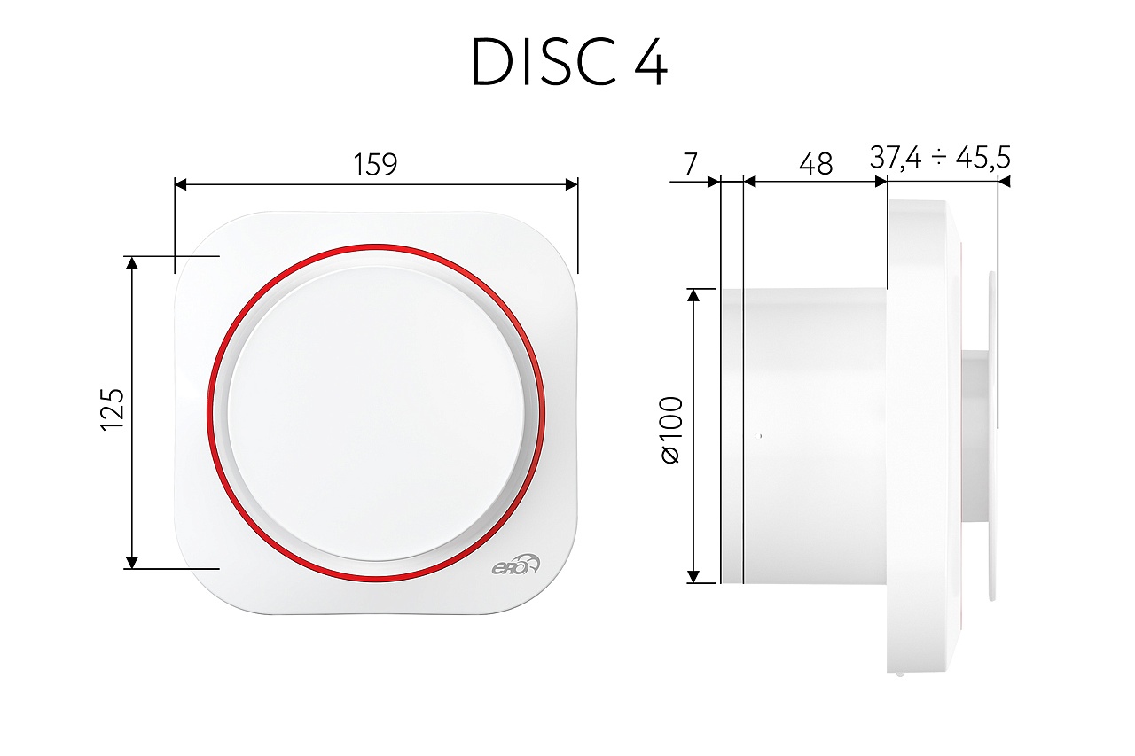 Вытяжной осевой вентилятор Disc 4 (133874)