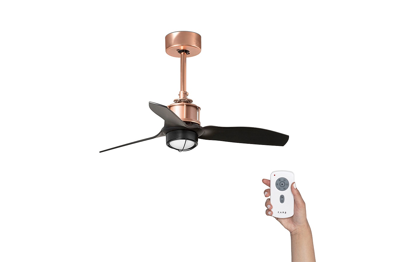 Люстра-вентилятор Mini Just Fan Led Copper Wood DC (33427-10FAR)