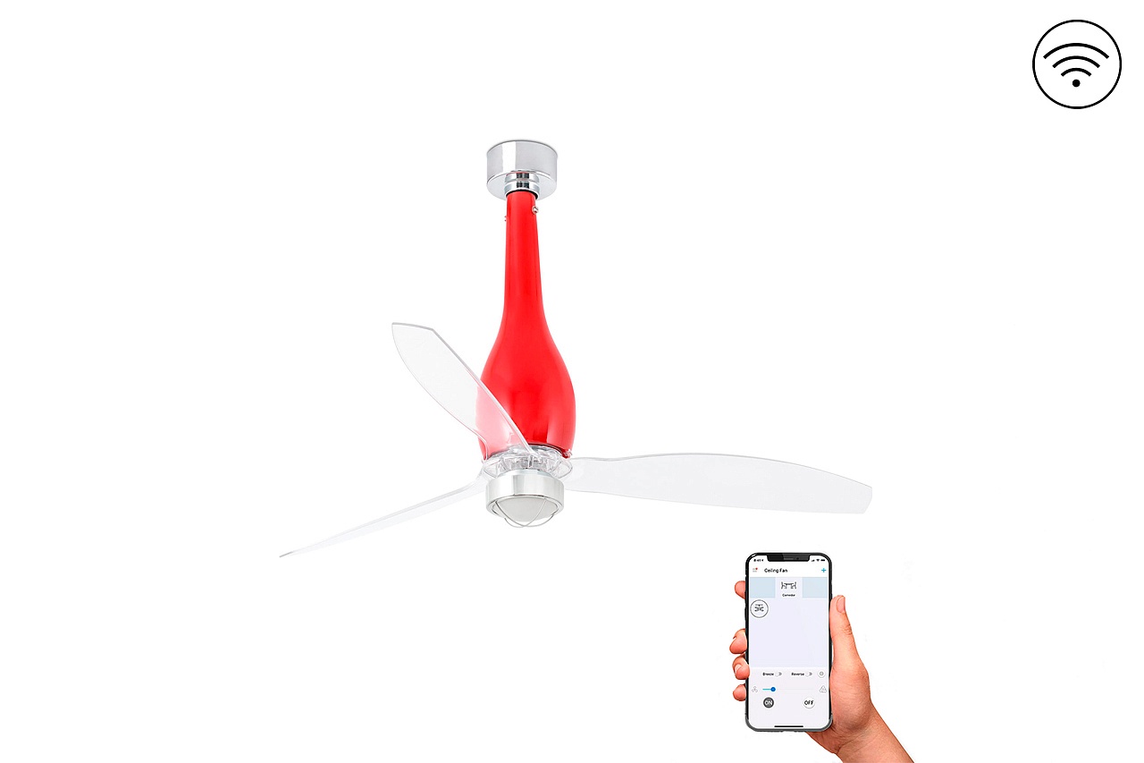 Люстра-вентилятор Eterfan Led Red Shiny Trans DC Smart 32005WP-9FAR