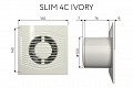 Вытяжной осевой вентилятор Slim 4C Ivory (133930)