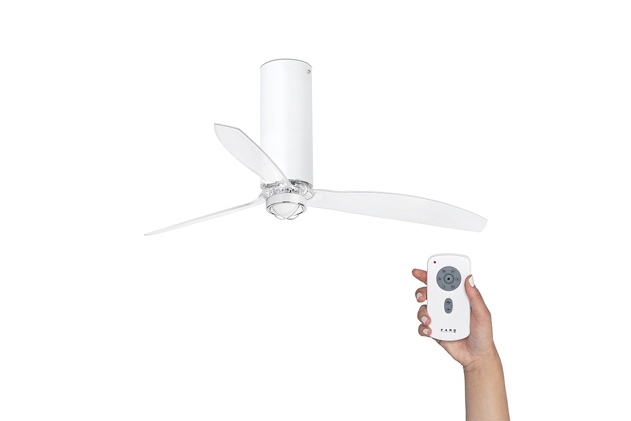 Люстра-вентилятор Tube Fan Led White Shiny Trans DC (32033-9FAR)