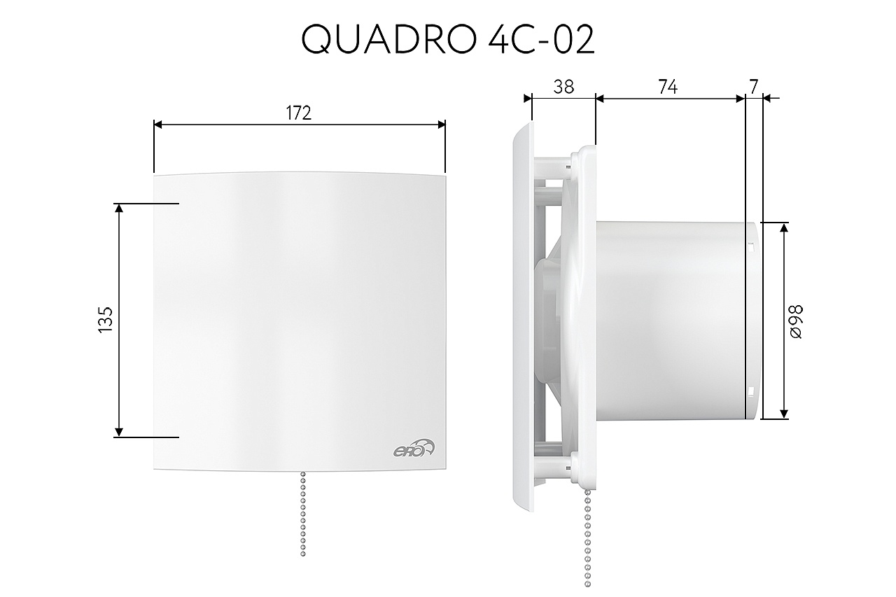 Вытяжной осевой вентилятор Quadro 4-02 (133870)