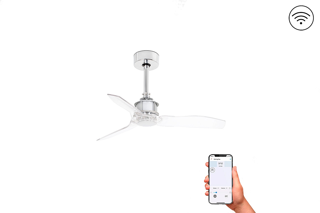 Потолочный вентилятор Mini Just Fan Chrome Trans DC Smart (33426WPFAR)