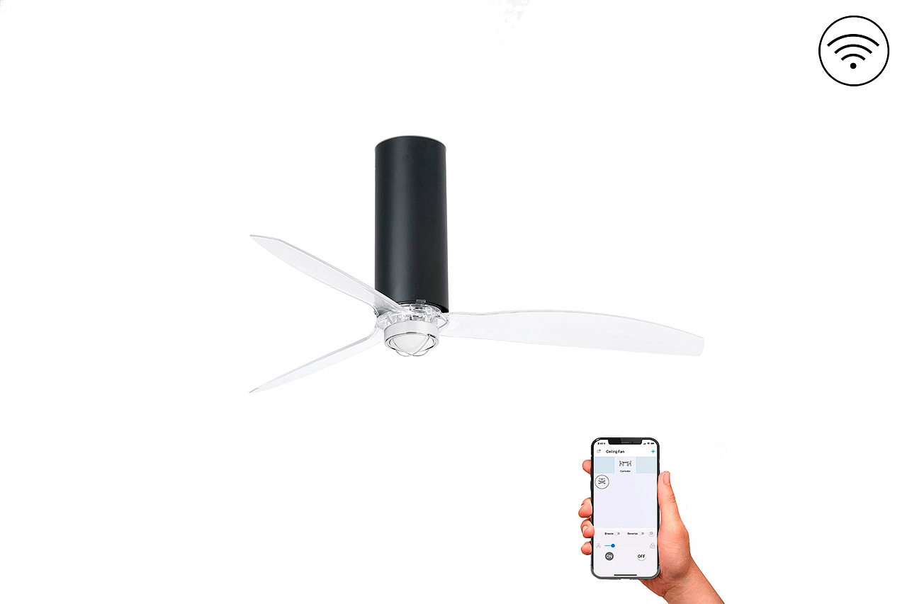 Люстра-вентилятор Tube Fan Led Black Matt Trans DC Smart (32036WP-10FAR)