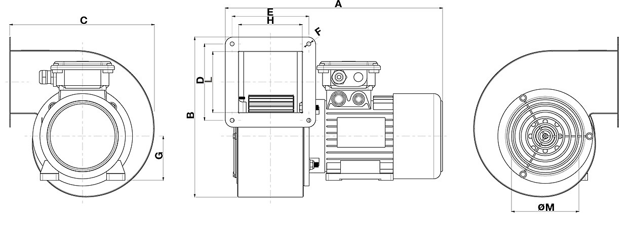 Центробежный вентилятор во взрывозащищенном исполнении C 30/2 T ATEX (30307VRT)