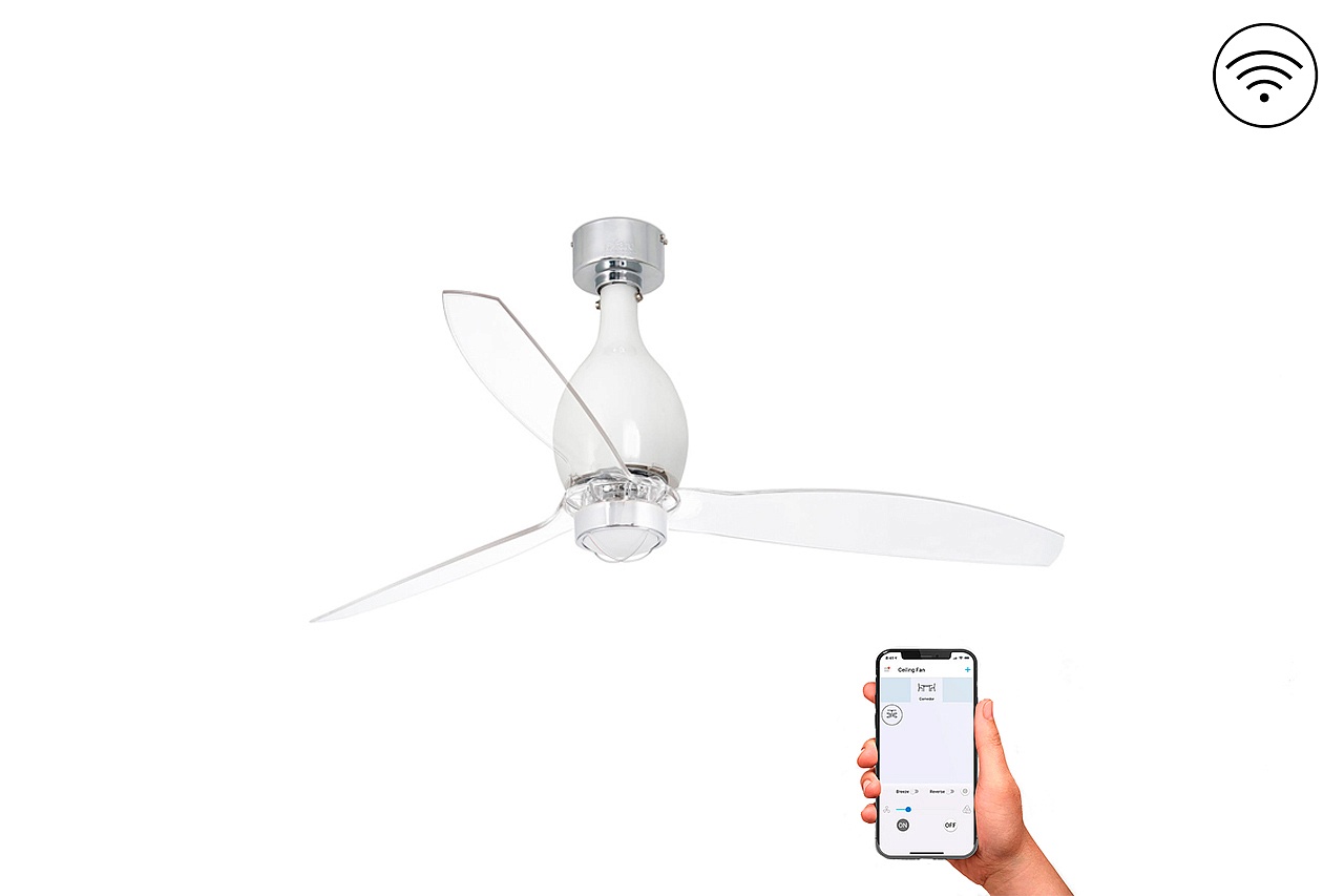 Люстра-вентилятор Mini Eterfan Led White Shiny Trans DC Smart (32020WP-9FAR)