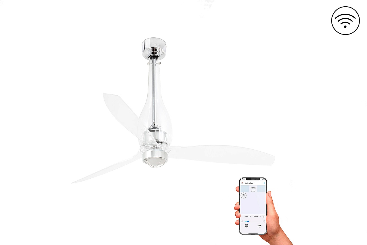 Люстра-вентилятор Eterfan Led Transporent DC Smart (33381WP-9FAR)