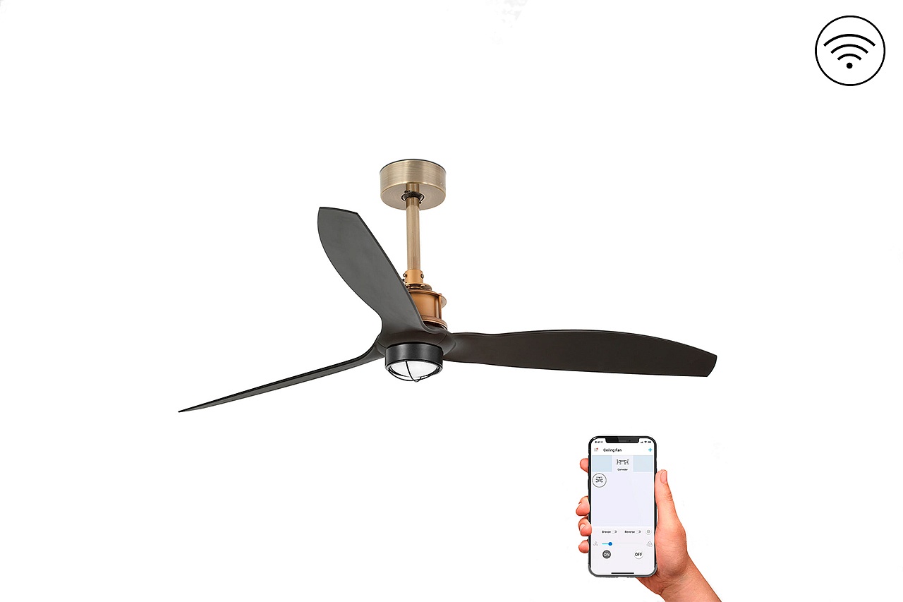 Люстра-вентилятор Just Fan Led Old Gold Black DC Smart (33417WP-10FAR)