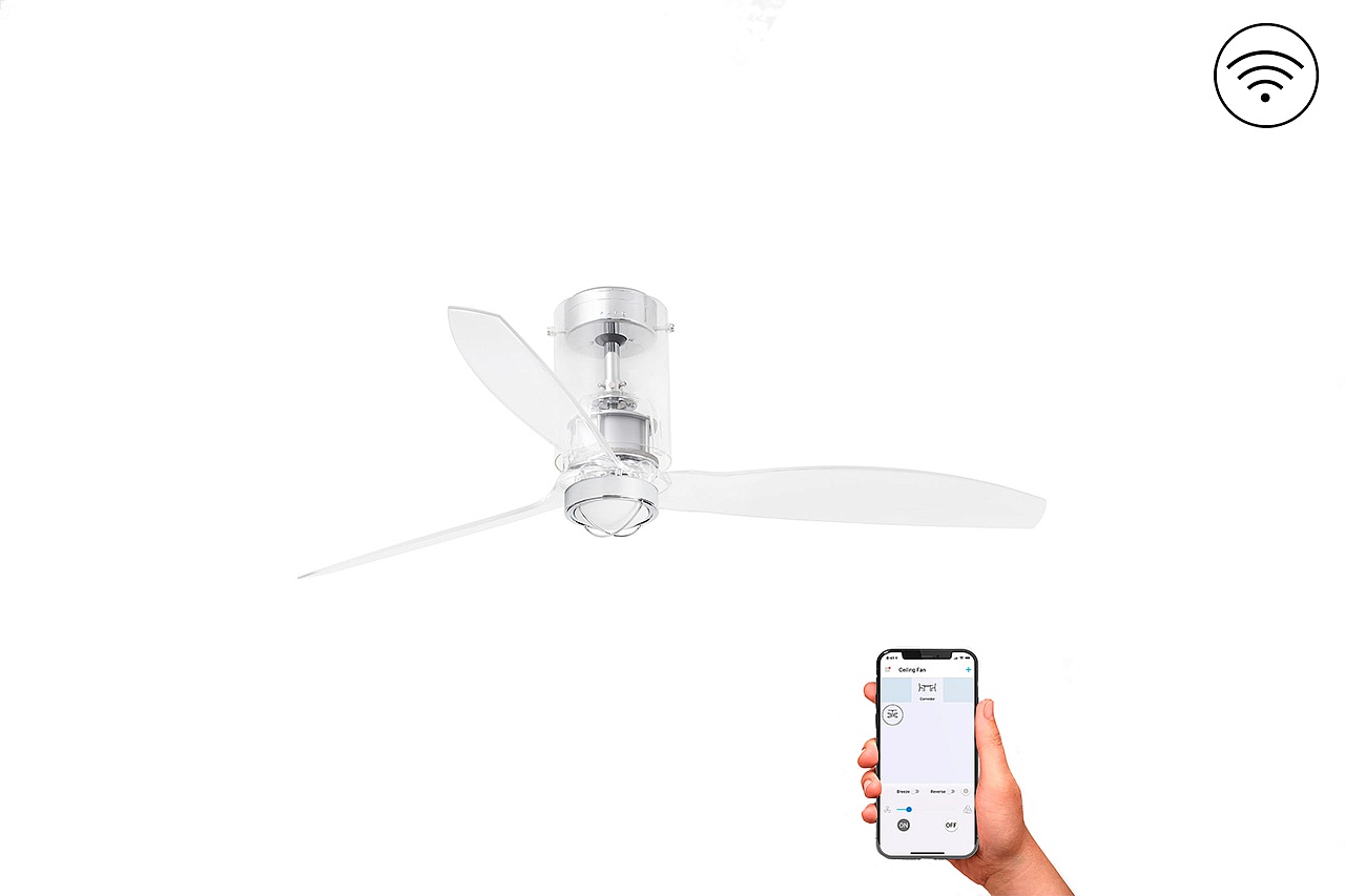 Люстра-вентилятор Mini Tube Fan Led Transporent DC Smart (33393WP-9FAR)