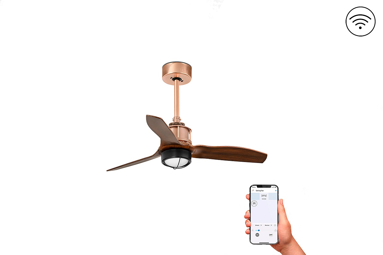 Люстра-вентилятор Mini Just Fan Led Copper Black DC Smart (33423WP-10FAR)