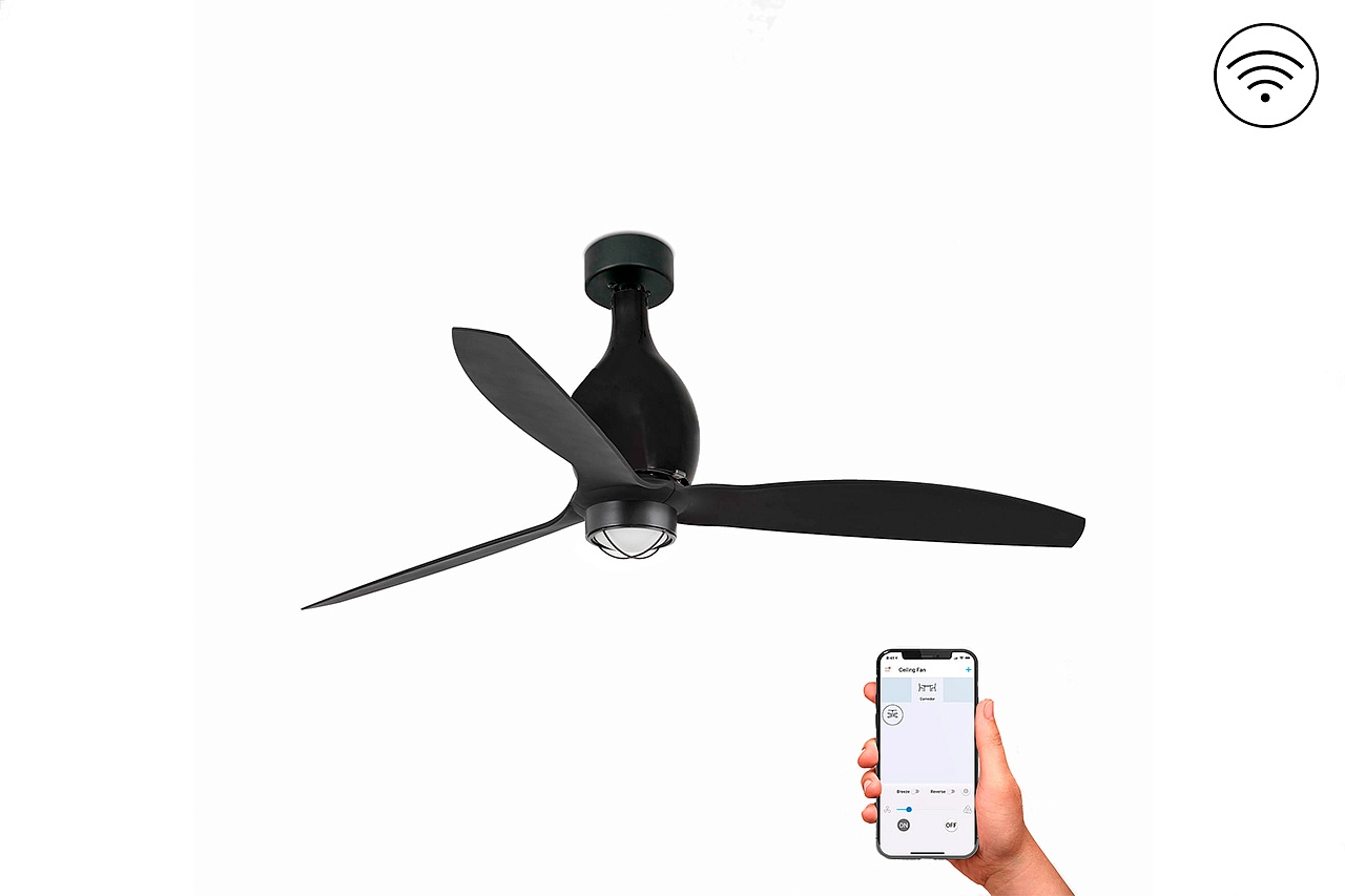 Люстра-вентилятор Mini Eterfan Led Black Matt DC Smart 32030WP-10FAR